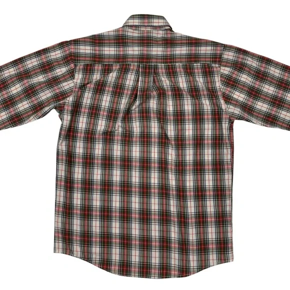 Vintage 80s Eddie Bauer Marin Poplin Multicolor Plaid Button Up Shirt USA Made - Picture 6 of 11